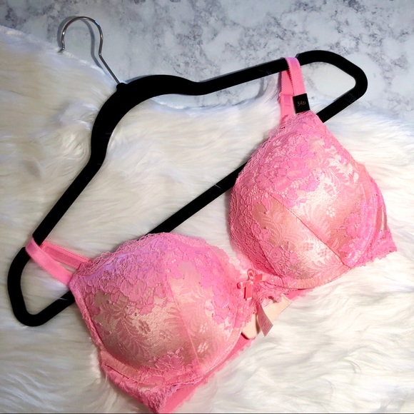 { Victoria’s Secret } : Pink Lace Dream Angels Push-up Bra - Picture 1 of 6